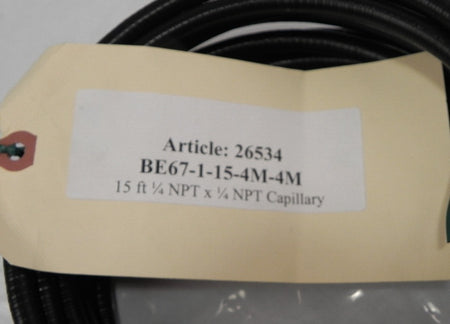 Peacock Capillary Line Cable 15' - 1/4 NPT X 1/4 NPT - Advance Operations