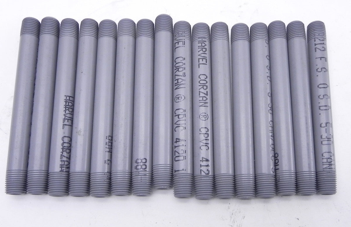 Harvel Corzan 4120 CPVC Nipple 1/4" X 5" (Lot of 16) - Advance Operations