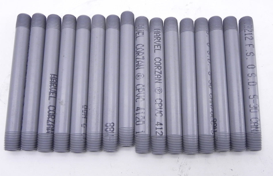 Harvel Corzan 4120 CPVC Nipple 1/4" X 5" (Lot of 16) - Advance Operations