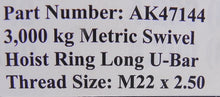 Load image into Gallery viewer, Actek Metric Swivel Hoist Ring Long U-Bar AK47144 - Advance Operations

