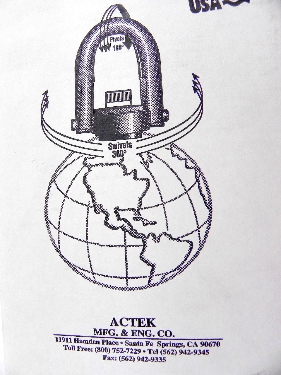 Actek Metric Swivel Hoist Ring Long U-Bar AK47144 - Advance Operations