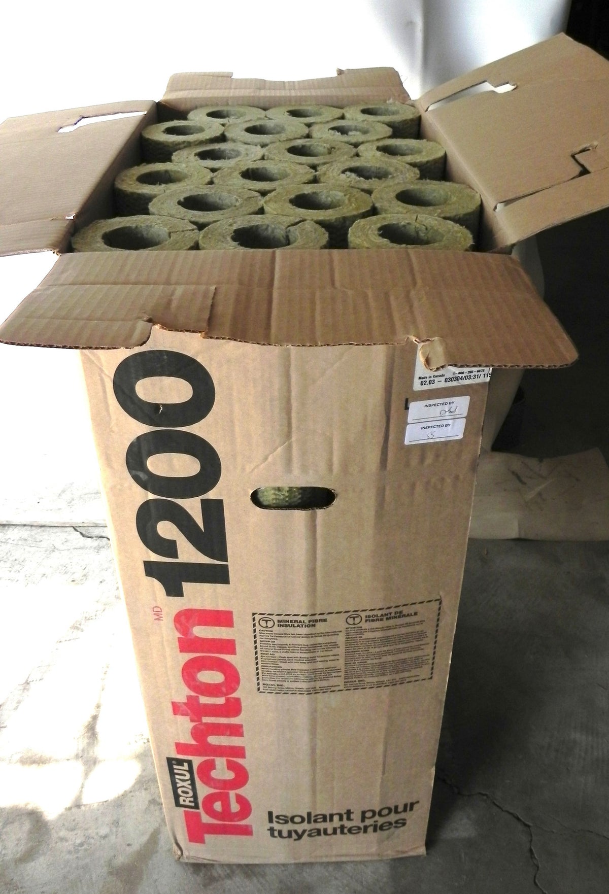 Roxul Techton 1200 Pipe Insulation 312-030 2" Pipe 1" Thick x 39-3/8" long - Advance Operations