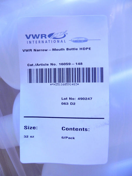 VWR Narrow Mouth Laboratory HDPE Bottle 32oz 16059-148 ( 6/ Pack ) - Advance Operations