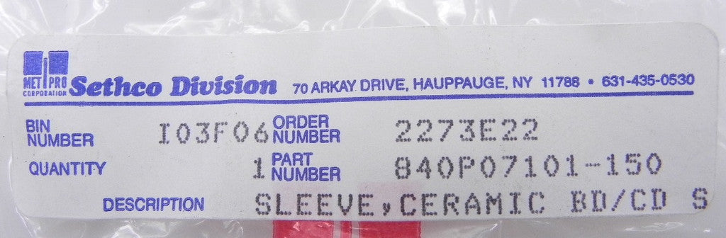 Sethco Ceramic Sleeve 840P07101-150 - Advance Operations