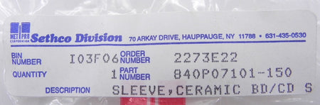 Sethco Ceramic Sleeve 840P07101-150 - Advance Operations