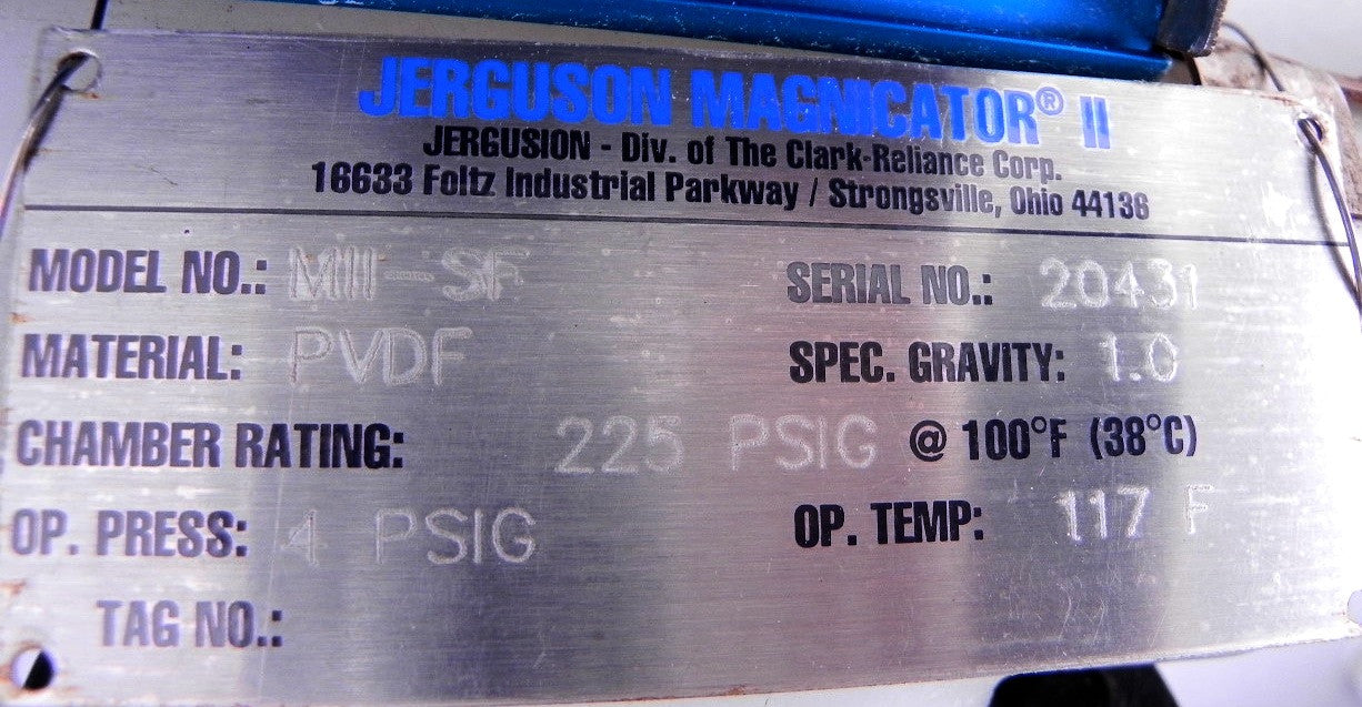Jerguson Magnicator Level Indicator Gauge 1520mm MII-SF-16-01-PF-1.0-4.0-117-1520MM-BF-MS - Advance Operations