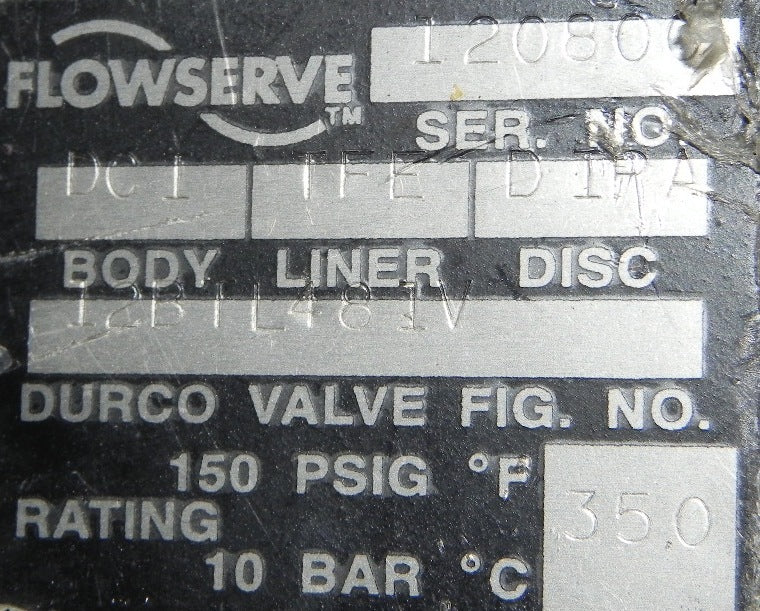 Durco / Flowserve	 Butterfly Valve BTL-489V 12" - Advance Operations