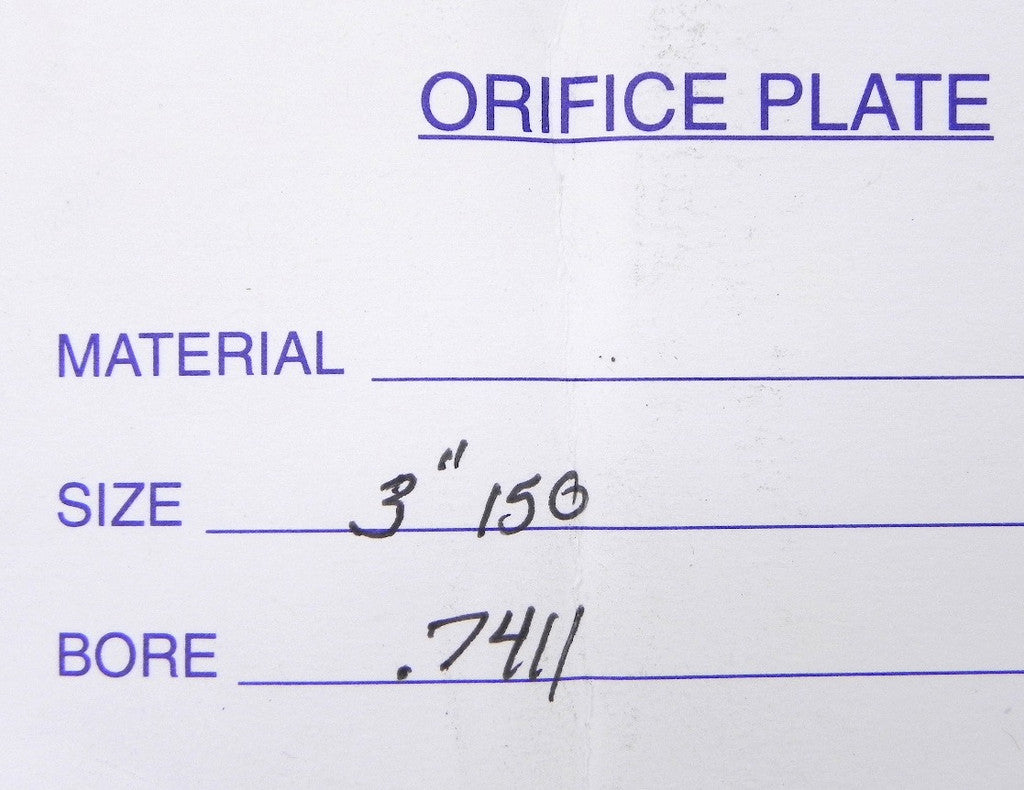 Mac-Weld Orifice Plate 3" 150# PTFE 0.7411" Bore - Advance Operations
