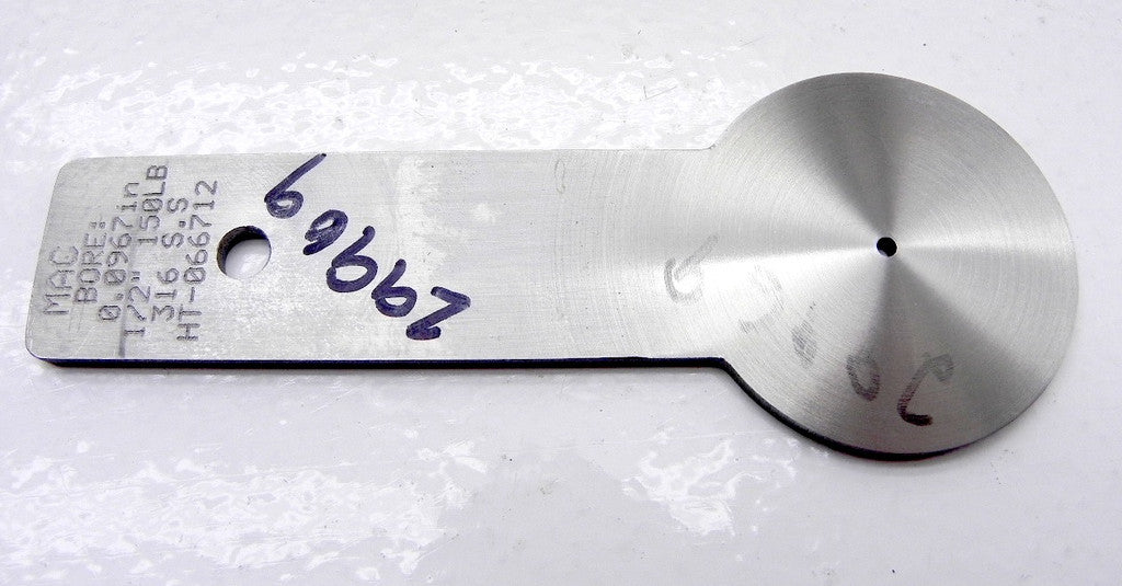 Mac-Weld Orifice Plate 1/2" 316SS-0.0967 - Advance Operations