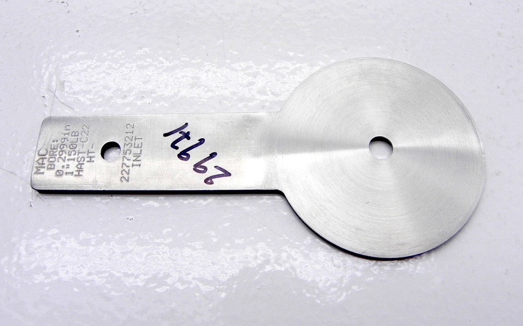 Mac-Weld Orifice Plate 1" HAST-C22-0.2999" - Advance Operations