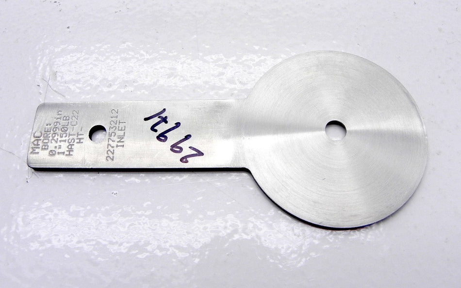 Mac-Weld Orifice Plate 1" HAST-C22-0.2999" - Advance Operations