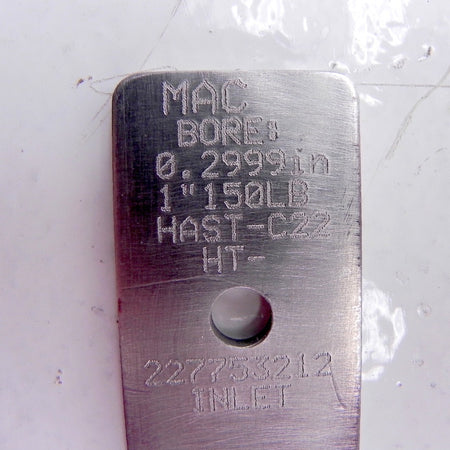 Mac-Weld Orifice Plate 1" HAST-C22-0.2999" - Advance Operations