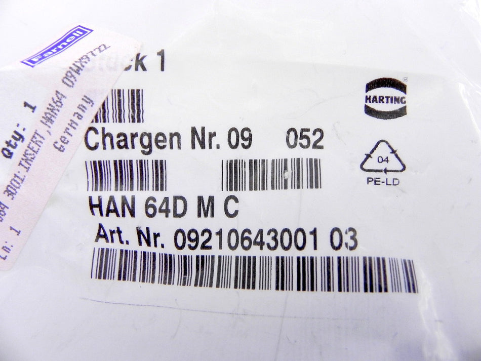 Chargen Male Connector NR 09  052 - Advance Operations