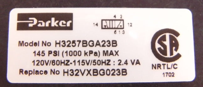 Parker Pneumatic Solenoid Valve H3257BGA023B - Advance Operations