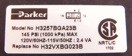Parker Pneumatic Solenoid Valve H3257BGA023B - Advance Operations