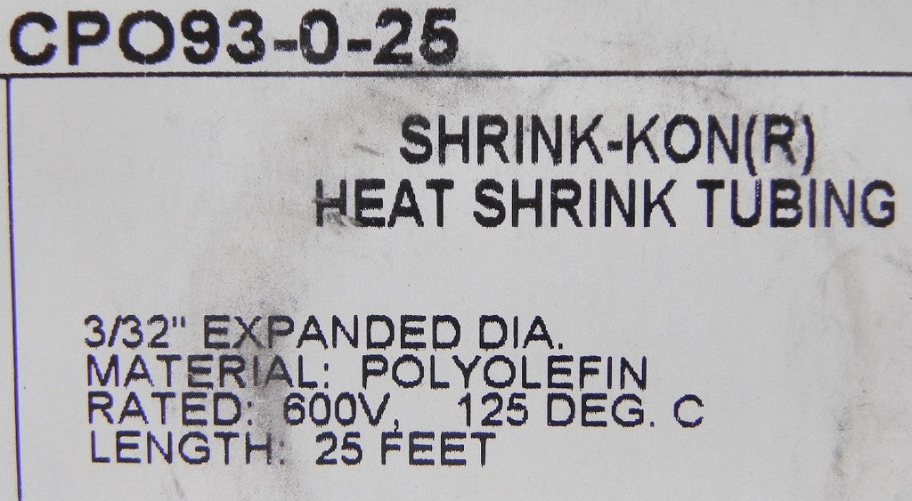 Thomas & Betts Heat Shrink Sheath CPO93-0-25 (Lot of 2) - Advance Operations