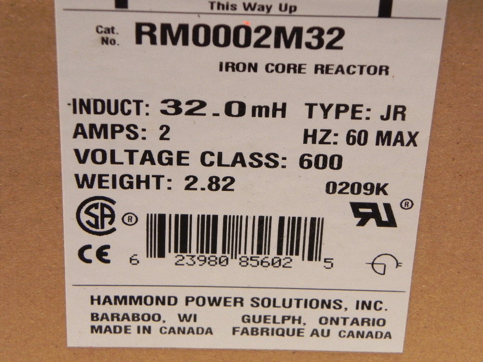 Hammond Iron Core Reactor RM0002M32 - Advance Operations