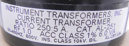 Inst. Transformers Current Transf. AL-251 (Lot of 2) - Advance Operations