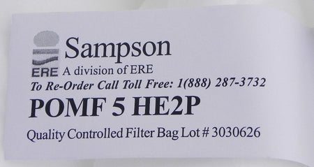 Sampson ERE Platinum Water Traitment Polypropylene Filter Bag POMF 5 HE2P 5 Micron (25/Box) 7" X 32" - Advance Operations