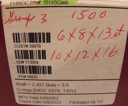 Inpro / Fybroc VBX Seal Bearing Isolator / Shaft=2.437 Bore=3.5 1221-Q-16320-5 - Advance Operations