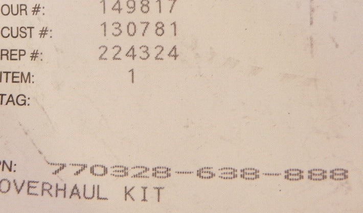 Masoneilan Overhaul Kit 770328-638-888 - Advance Operations