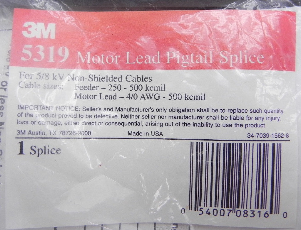 3M Motor Lead Pigtail Splice Kit 5319 - Advance Operations