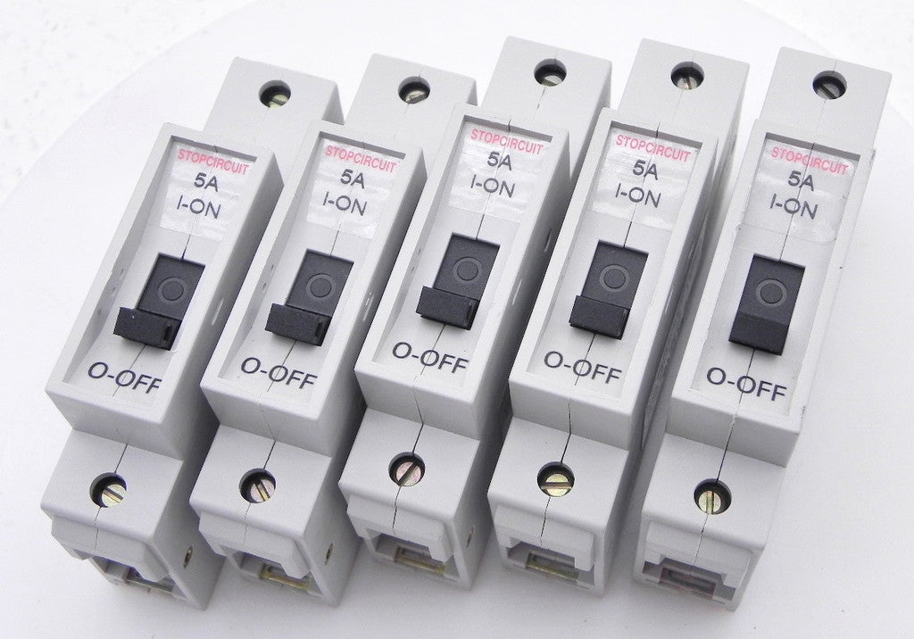 Entrelec 1 Pole 5A Circuit Breaker GMU 5U (Lot of 5) - Advance Operations