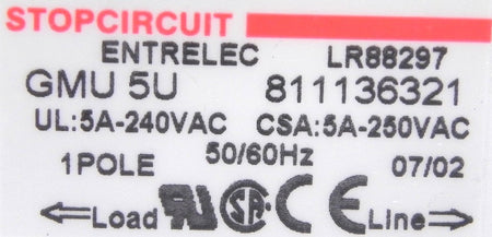 Entrelec 1 Pole 5A Circuit Breaker GMU 5U (Lot of 5) - Advance Operations