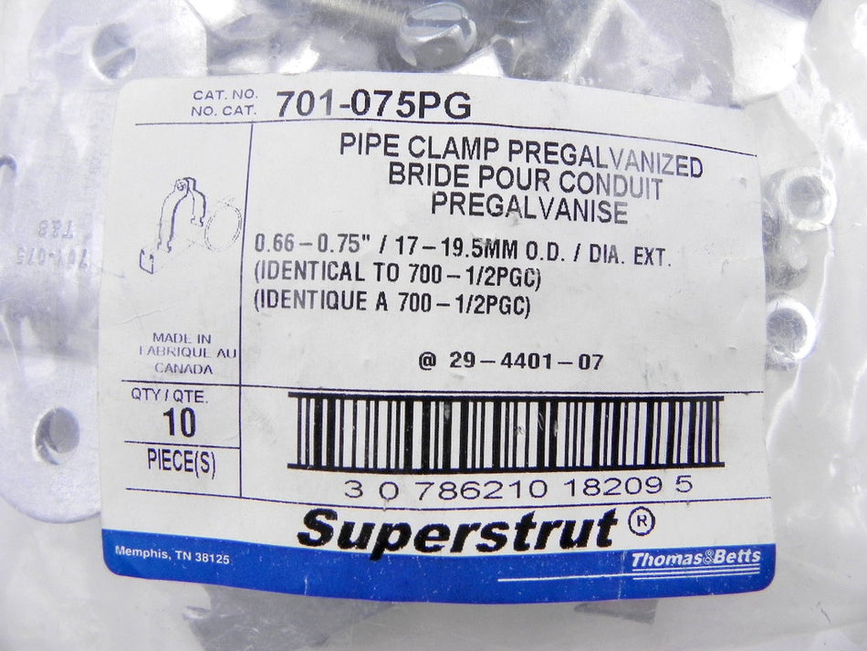 Thomas & Betts Superstrut Pipe Clamp 701-075  (20) - Advance Operations