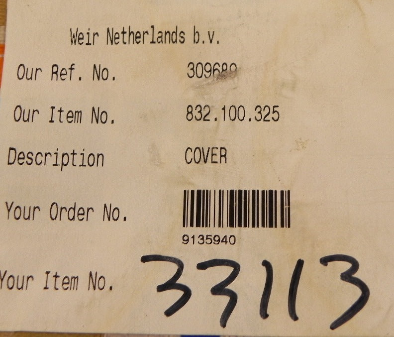 Weir Minerals Cover 832.100.325 - Advance Operations