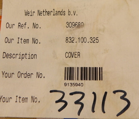 Weir Minerals Cover 832.100.325 - Advance Operations