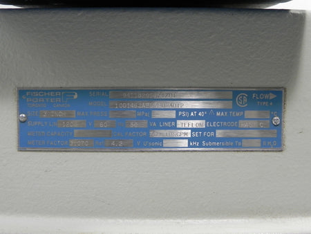 Bailey Fisher&Porter ABB 3"  Flowmeter 10D1462AE17PD2AD12 - Advance Operations