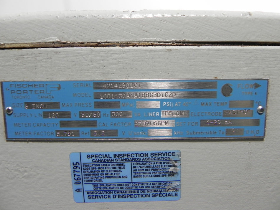 Fisher&Porter ABB Flowmeter 10D1430AXA1BBG3D1C2D - Advance Operations
