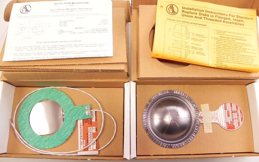 Oseco Rupture Disc 3" and Sensor V-2365 CRN0G0768.26 - Advance Operations
