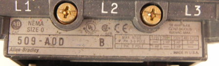 Allen-Bradley Contactor 509-A0D - Advance Operations