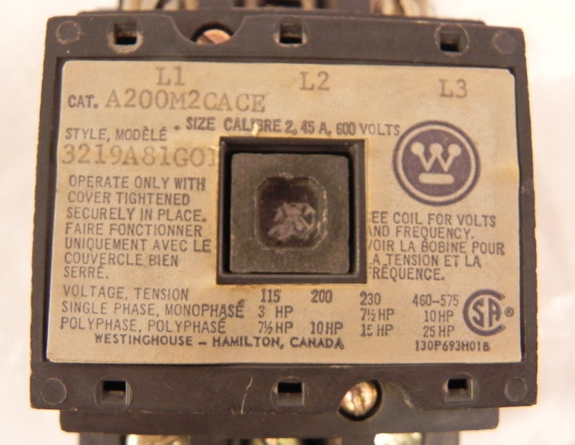 Westinghouse Motor Control Starter A200M2CACE - Advance Operations
