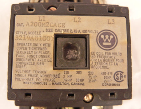 Westinghouse Motor Control Starter A200M2CACE - Advance Operations