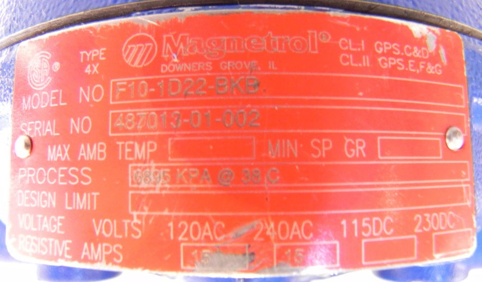 Magnetrol Flow Switch F10-1D22-BKB - Advance Operations
