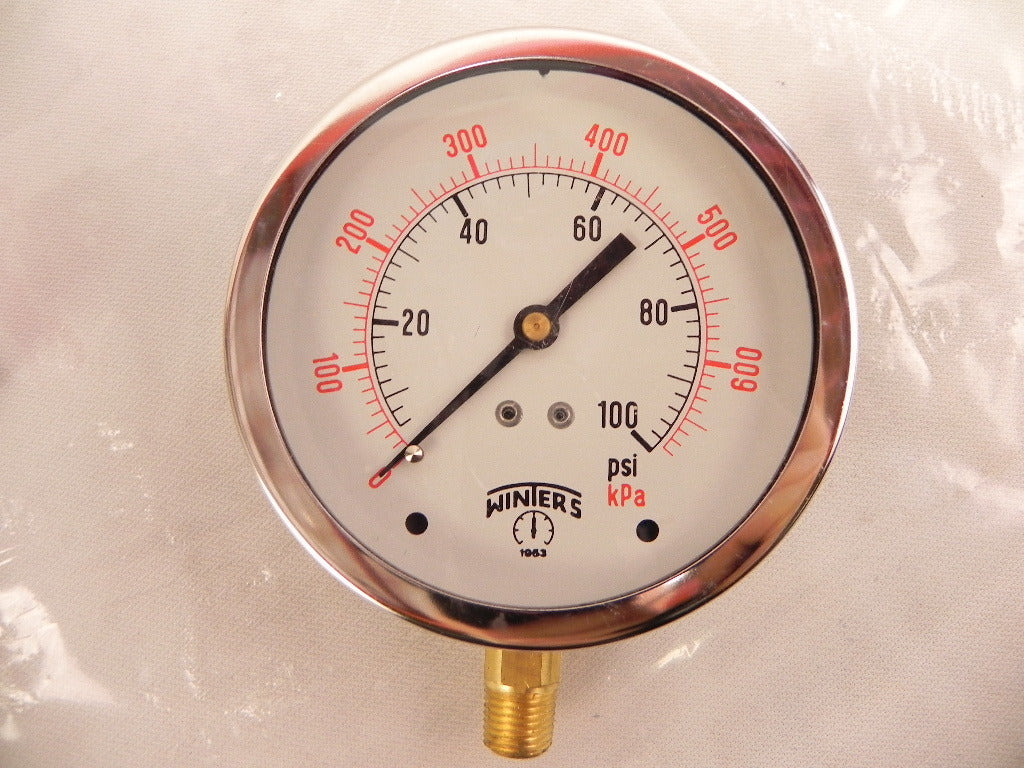 Winter's Thermogauge 4" X 1/4" NPT 0-100 psi - Advance Operations