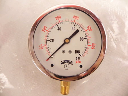 Winter's Thermogauge 4" X 1/4" NPT 0-100 psi - Advance Operations