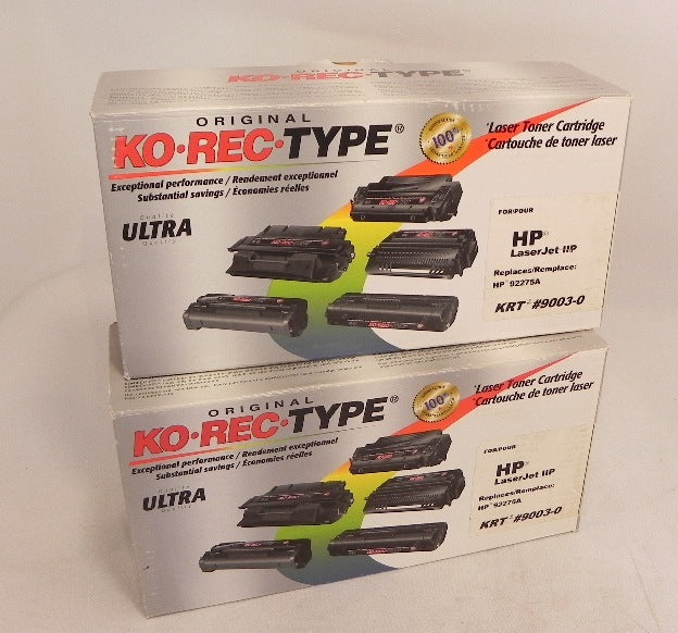 Ko-Rec-Type Laser Toner Cartridge KRT 9003-0 (lot of 2) HP 92275A - Advance Operations