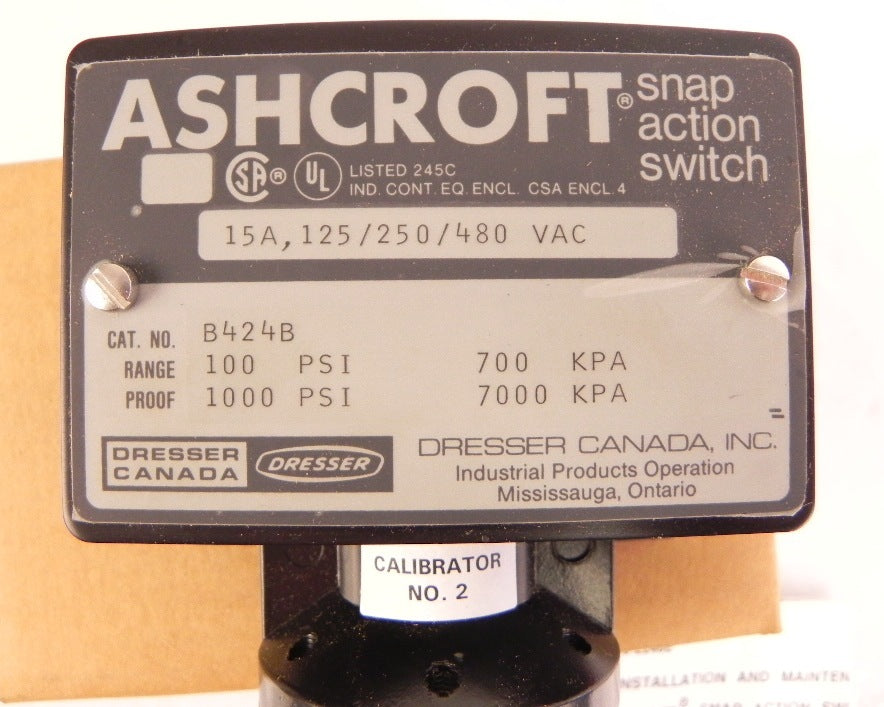 Ashcroft / Dresser Snap Action Switch B424B - Advance Operations