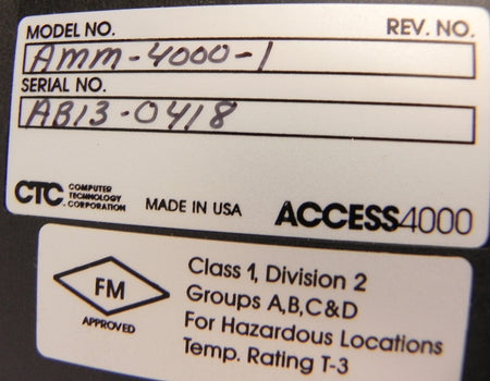 CTC Control Module AMM-4000-1 Access 4000 - Advance Operations