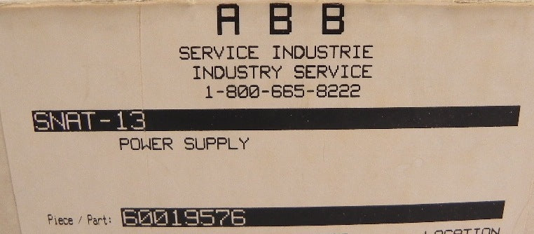 ABB Power Supply SNAT-13  / 60019576 - Advance Operations
