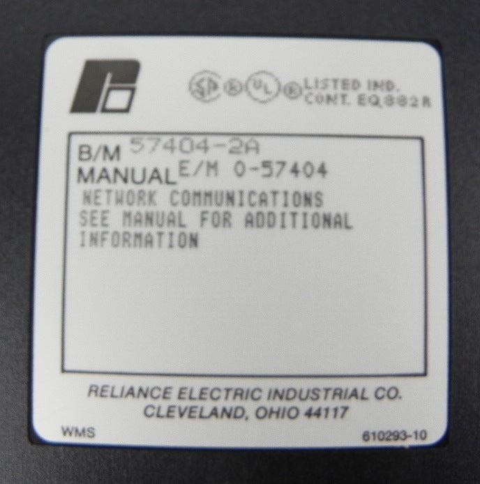Reliance Electric Network Communications Module 57404-2a - Advance Operations