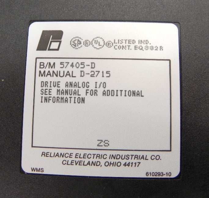 Reliance Electric Drive Analog Module 57405-D - Advance Operations
