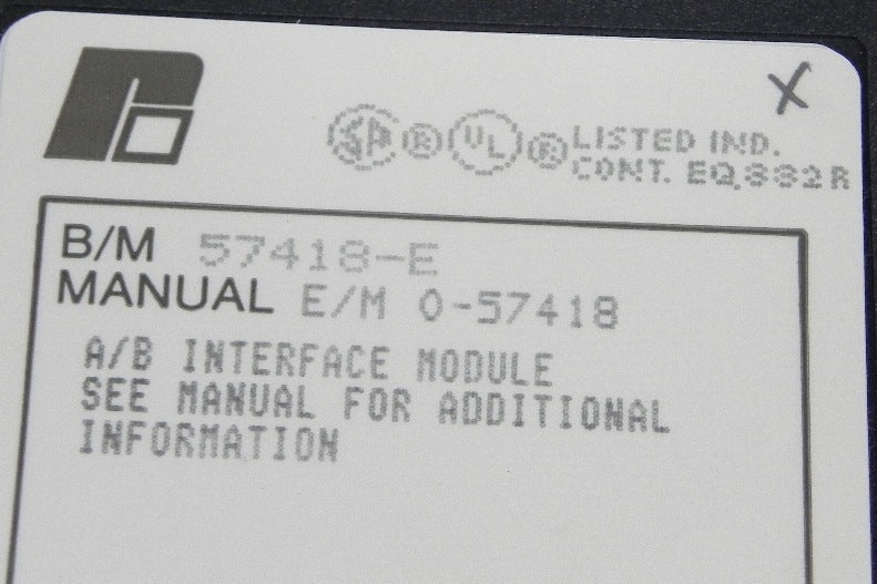 Reliance Electric A/B Interface Module 57418-E - Advance Operations