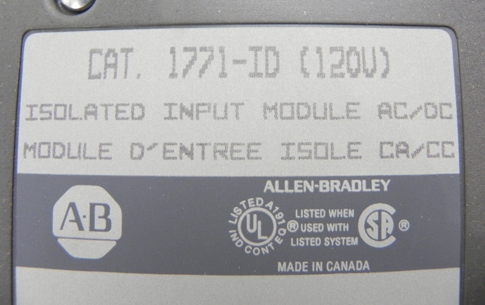 Allen-Bradley Isolated Input Module 1771-ID - Advance Operations