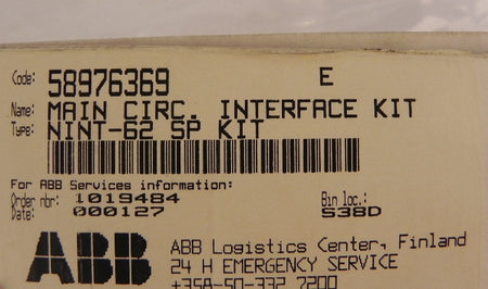 ABB Main Circuit Interface Board NINT-62 SP - Advance Operations