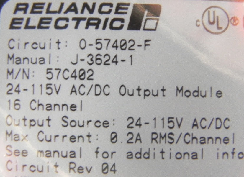 Reliance Electric Digital Output 0-57402-F Free 1 Year Warranty - Advance Operations